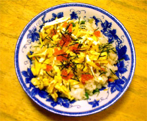 マルショウ料理レシピ　いくらの料理：イクラの簡単ちらし寿司